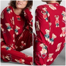 Set Pigiama Festivo Orsacchiotto Donna o Uomo in Morbido Pile Famiglia Natale