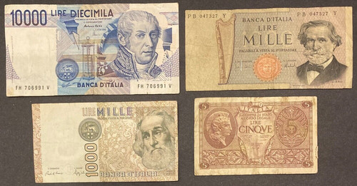 Italia lotto banconote 5 - italia,