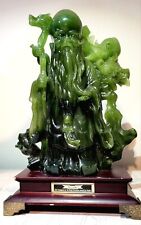 Statua di Giada artificiale, Arte Orientale 33 Cm H. rappresenta Shou Lao. 