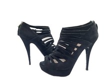 Miu Miu Sandali Schiava Donna Tacco Piattaforma Neri Scamosciate 38