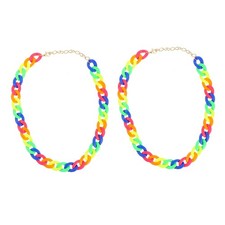  2 Pcs Collana Colorata Collanina Colorate Sospensione Multicolore