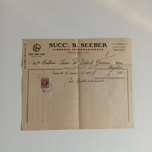 1937 succ seeber libreria - b.,