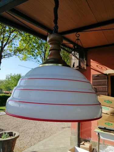 Lampadario vintage opalina - lampadario,