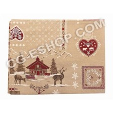 Tovaglia misto cotone Stile tirolese TIROLO BADIA ROSSO Made in Italy