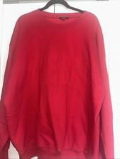 Felpa The Bar Varsity donna grande rossa con lettere rosse 