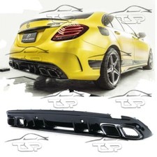 SOTTOPARAURTI DIFFUSORE FINALI PER MERCEDES W205 S205 14-20 CLASSE C AMG LOOK BK