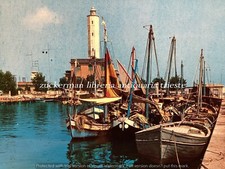 MARINA DI RAVENNA BACINO E FARO cartolina postcard vintage VIAGGIATA