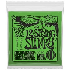 Ernie Ball 2230 Slinky 008/040 Muta 12 Corde per Chitarra Elettrica Nickel Wo...