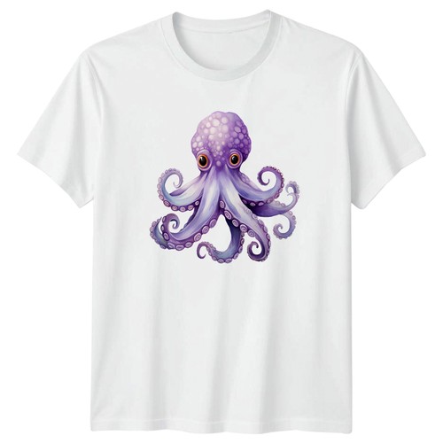 Shirt grafica viola polpo - t-shirt,