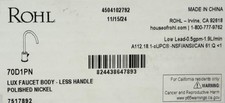 Rohl lombardia lb70d1lmpn - lombardia,