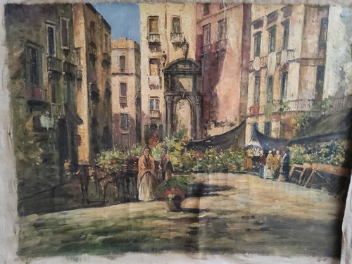 Quadro paesaggio mercato