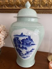 Vaso Grande Antico Cinese Ceramica Celadon