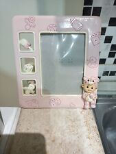 Cornice porta foto bambina neonato in ceramica