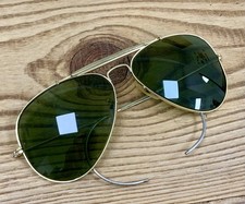 VINTAGE RAY BAN bausch&lomb AVIATOR OUTDOORSMAN Green RB3 58mm Used