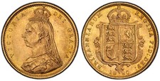 GRAN BRETAGNA Victoria 1890 AV Mezza Sovrana. PCGS MS65 S-3869C; Marsh 479