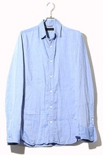 junhashimoto F.COTTON MINI COLLAR camicia uomo sax cotone mini colletto 2 usato
