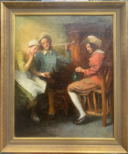 Antico dipinto olio stube