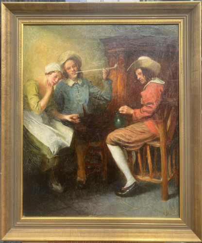 Antico dipinto olio stube