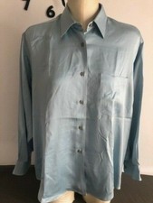 New York silk shirt women sky