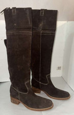 Stivali biker equitazione inglese 40,5/US9,5💕ITALIA Buttero sopra il ginocchio pelle scamosciata