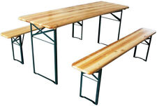 Set da birreria da esterno LUMA tavolo e panche in metallo e legno massiccio