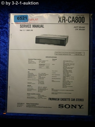 Sony manuale servizio - manuale, di
