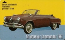 FINLANDIA scheda telefonica magnetica Studebaker Commander, 10mk, 5,910 ex.