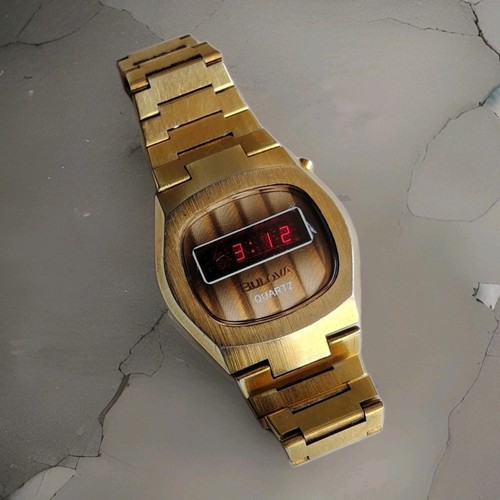 Bulova led gold vintage - bulova,