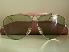 Occhiali Ray Ban Aviator Shooter Green Glasses Anni ‘70 Vintage 62mm BL USA