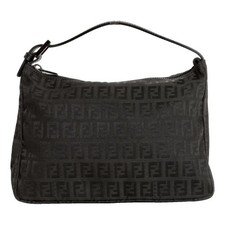 POCHETTE FENDI CANVAS LOGO ZUCCHINA COLORE NERO