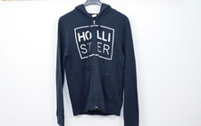 Felpa HOLLISTER  tg. S Usato (Sa602) Blu Vintage con cappuccio Track Top