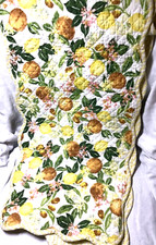 SHABBY CHIC TABLE RUNNER (1) ORANGES LEMONS  14 X 90  WHITE YELLOW ORANGE NWT