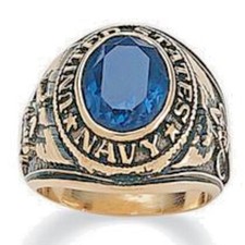 US NAVY Anello Cristallo Blu