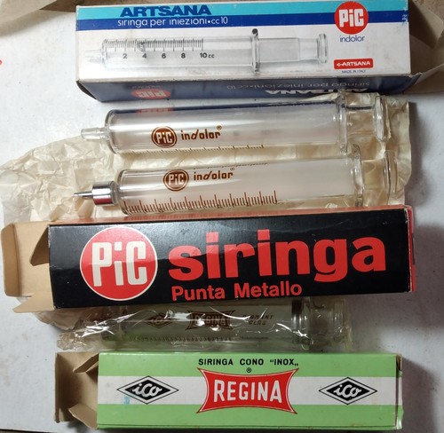Siringhe vetro con scatolo - in,