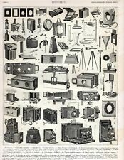 Stampa antica MACCHINE FOTOGRAFICHE e ATTREZZATURE 1910 Antique print