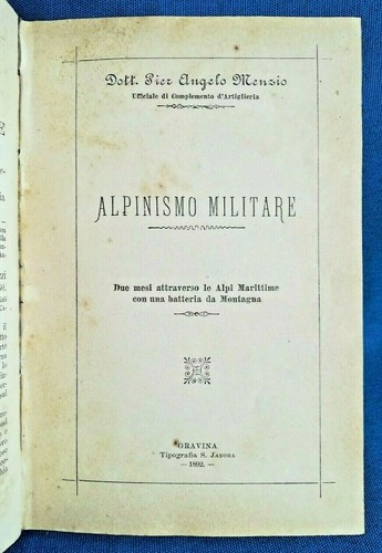 Menzio alpinismo militare - menzio,,