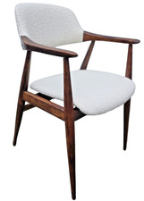 Sedia vintage Mid Century moderna con braccioli nuova imbottita sedia scrivania bouclé