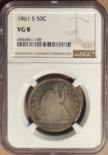 1861 ngc vg8 liberty - ngc,