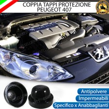 COPPIA TAPPO COPRIFARO CUFFIA IN GOMMA PEUGEOT 407 ANABBAGLIANTI PER LED E XENO