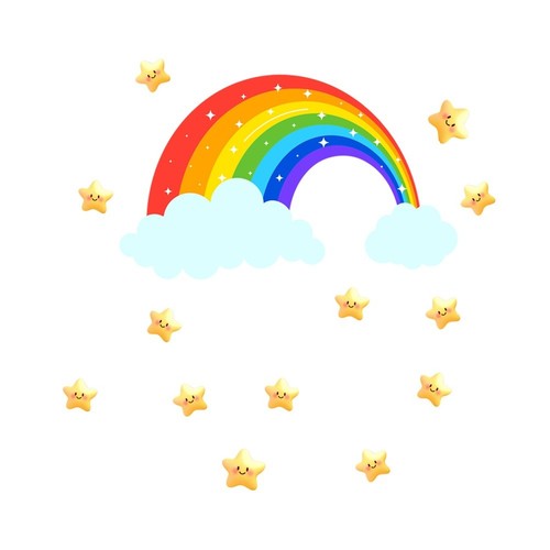 Glow stars decalcomania - stars,