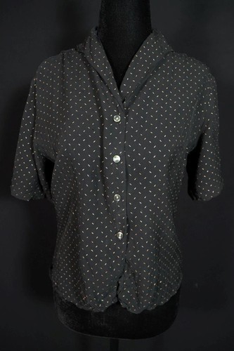Blusa vintage raso nera e - raso,