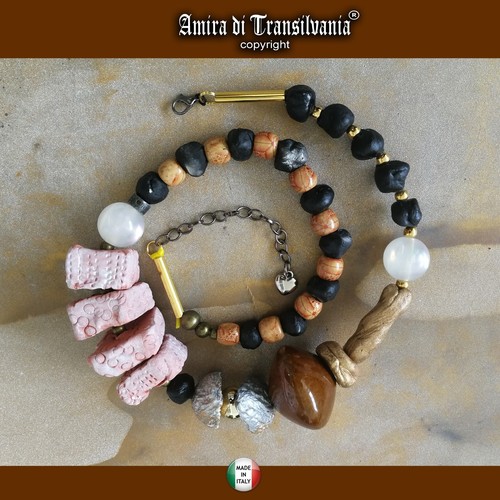 Collana pietre grande gioiello - collana,