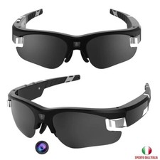 OCCHIALI DA SOLE TELECAMERA MINI SPIA NASCOSTA FOTO VIDEO WIRELESS RICARICABILE