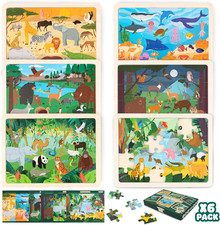 Puzzle Legno Bambini 6 Sets 24