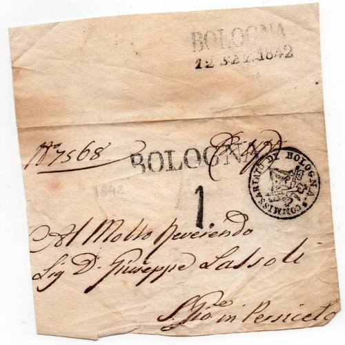 Storia postale 1842 frammento - postale-,