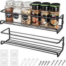 2 Pezzi Porta Spezie per Cucina, Portaspezie Da Appendere Con Ganci Autoadesivi 