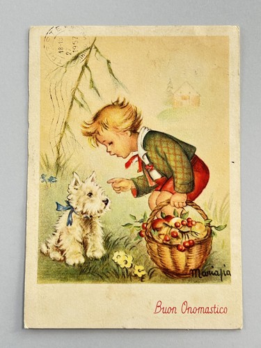 Buon onomastico bambino - onomastico, cane
