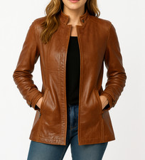 Giacca biker donna vera pelle