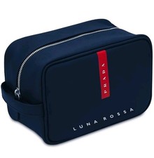 PRADA Luna Rossa Blu Scuro Doppio Kit Borsa da Toilette con Sacchetto Antipolvere