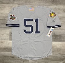 Bernie Williams 2001 New York Yankees Grigio World Series Road Jersey Uomo Large